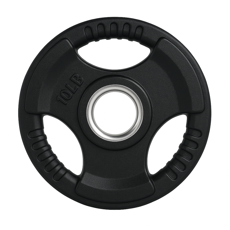 X-RIVAL 10LB Rubber Grip Olympic Plate for secure lifting, ideal for strength training and gym workouts.