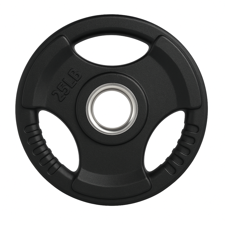 X-RIVAL 25lb rubber grip Olympic weight plate designed for enhanced lifting performance and durability.