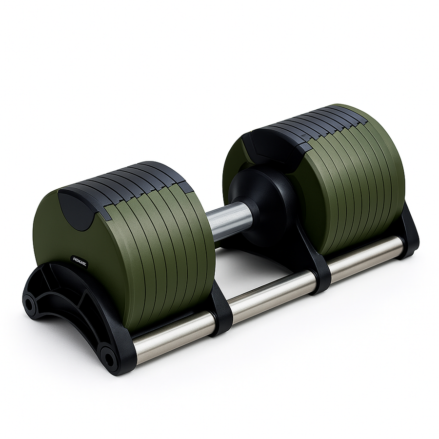 Nuo Style Adjustable Dumbbells set, 90LB total, compact design, ideal for strength training and home gym use.