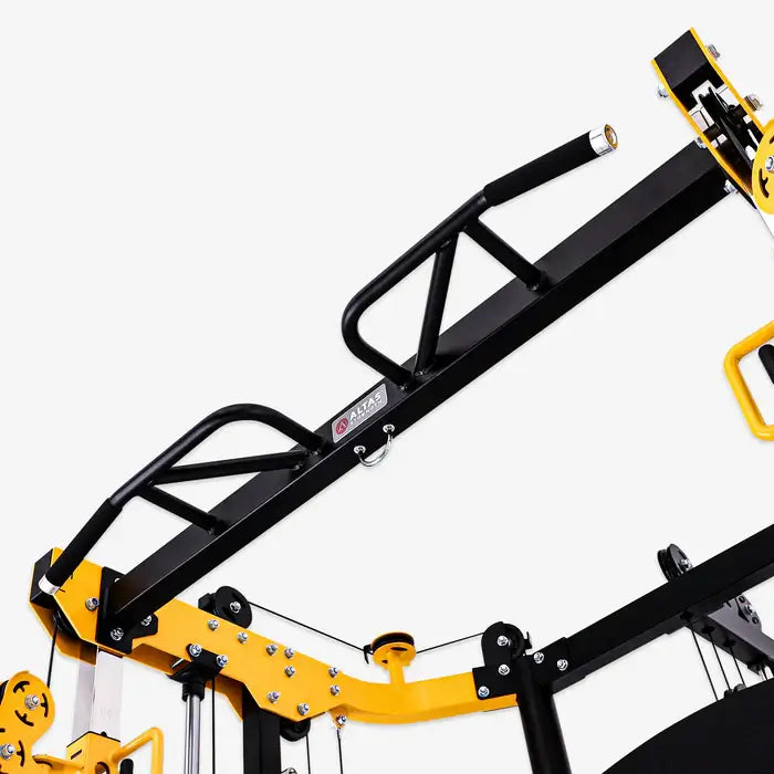 Close-up of Altas AL-3059 Smith Machine showing the durable steel construction and workout handles.