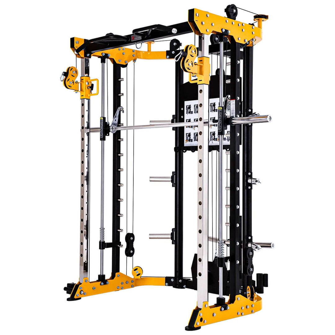 ALTAS AL-3059 Smith Machine for strength training; all-in-one gym equipment for squats, presses, and versatile workouts.