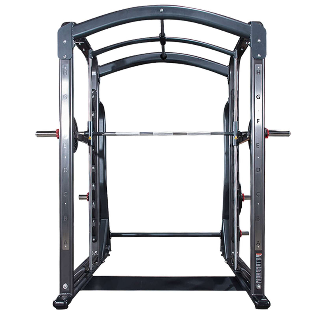 ALTAS AL-3069 Multi-Function 3D Power Rack with adjustable safety bars for squats and other weight training exercises.