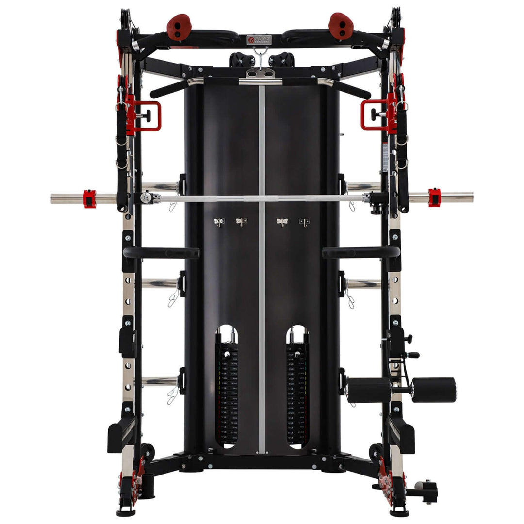 ALTAS AL-3107 Strength Folding Smith Machine for compact home gym, featuring versatile exercise options in one unit.