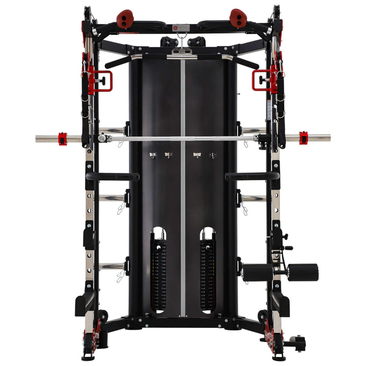 ALTAS AL-3107 Strength Folding Smith Machine for compact home gym, featuring versatile exercise options in one unit.