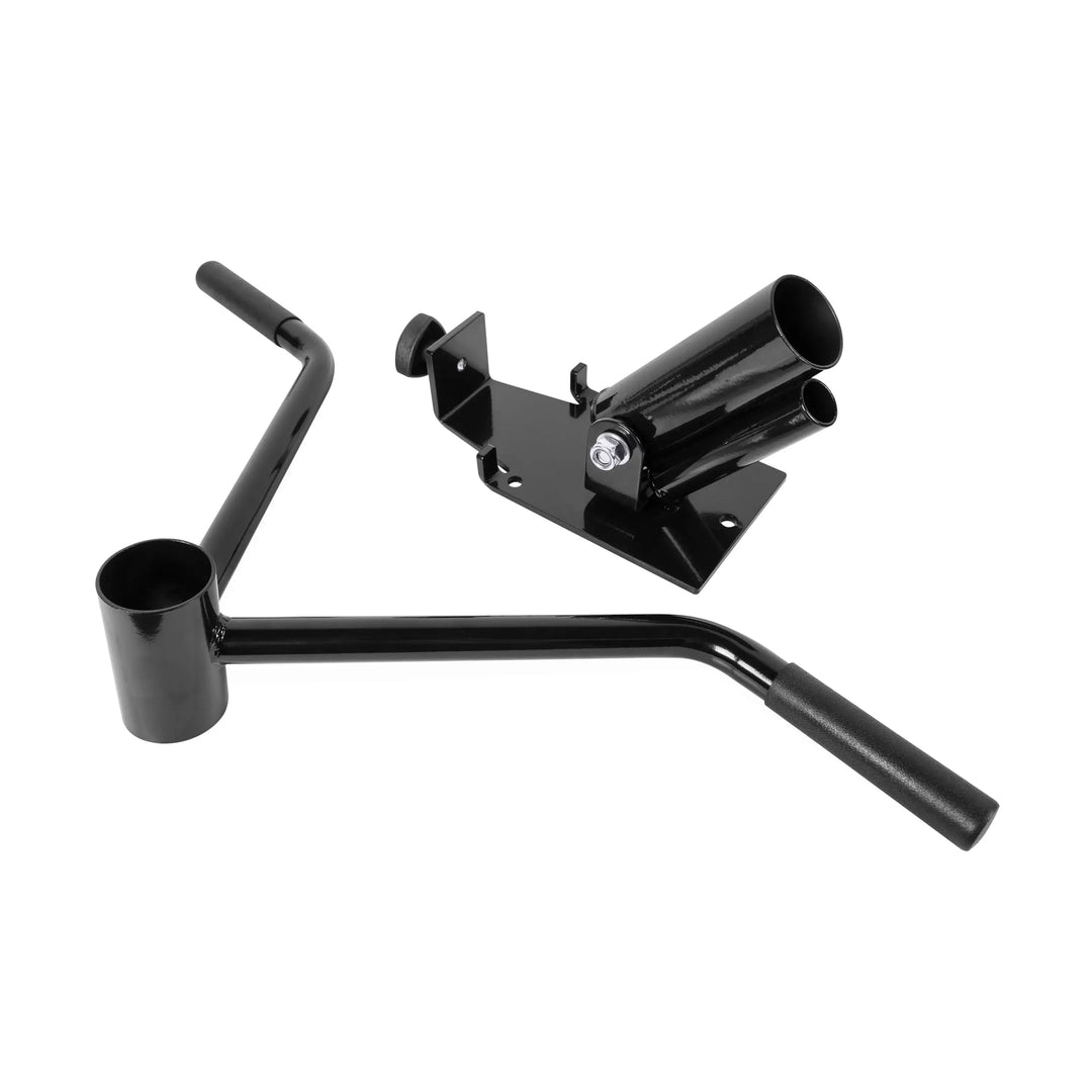 Commercial landmine attachment with V bar for barbell workouts, ideal for home gym setups in Canada and America.