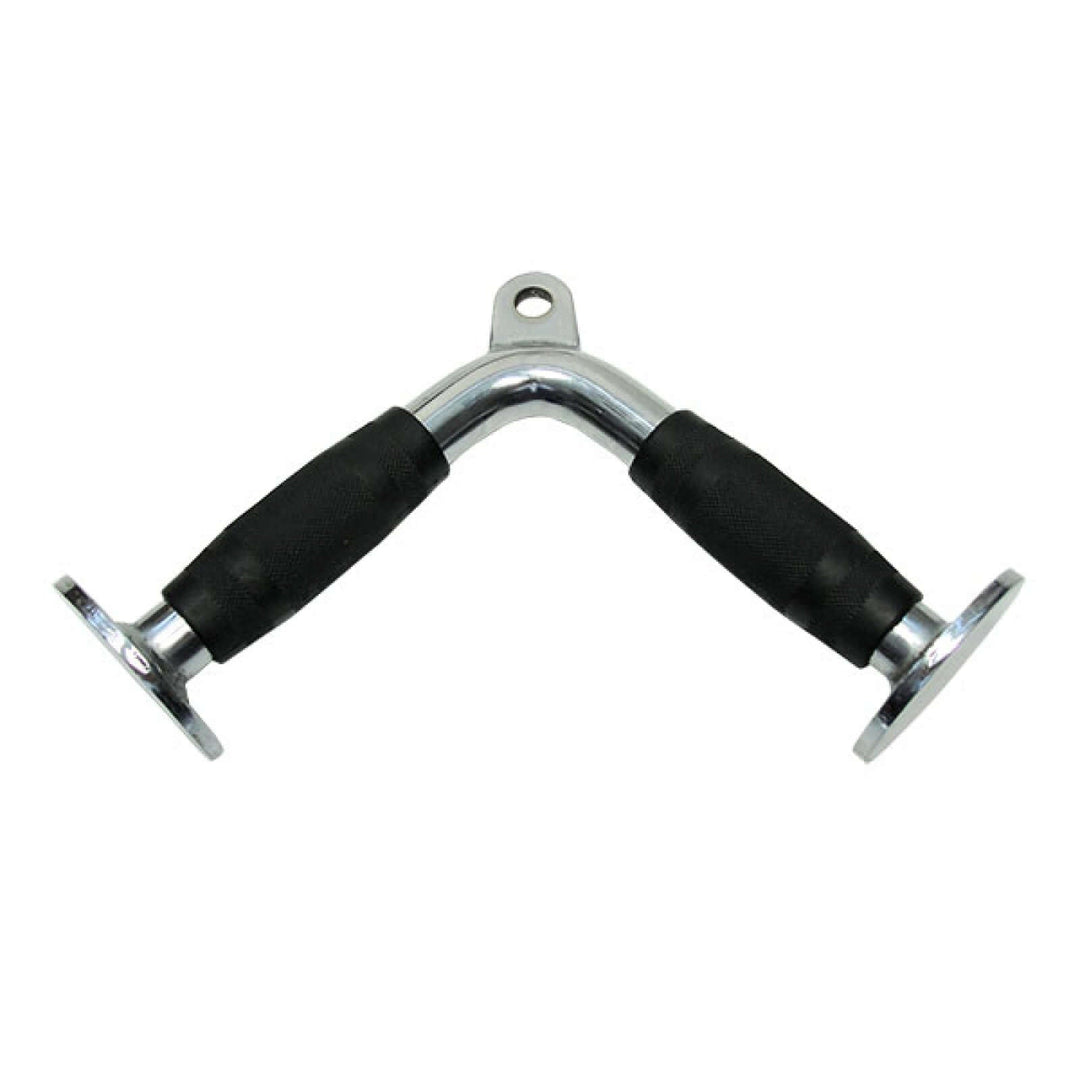 Deluxe Triceps Press Down Bar with rubber grip for gym workouts, perfect for targeting triceps and heavy use.