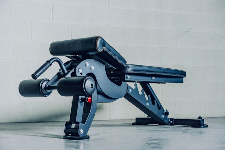Heavy-duty adjustable bench XRAB03 with steel frame for intense workouts, perfect for barbells and dumbbells.