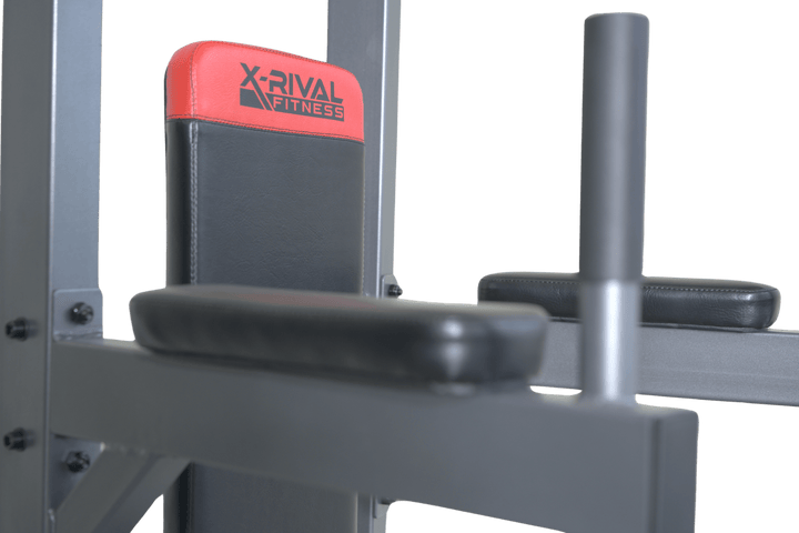 Close-up of the X-Rival Power Tower's padded support, designed for strength training and gym workouts.
